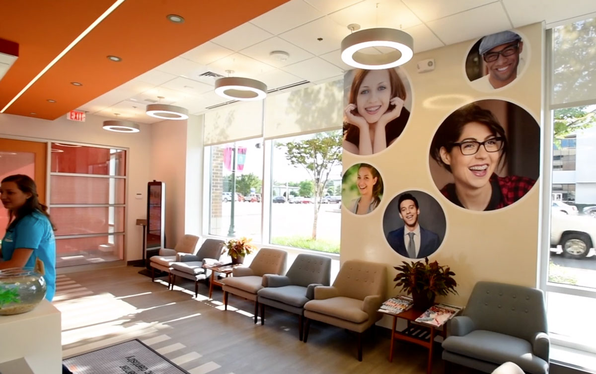 Comfortable and modern waiting room at Behl Orthodontics, Virginia Beach.